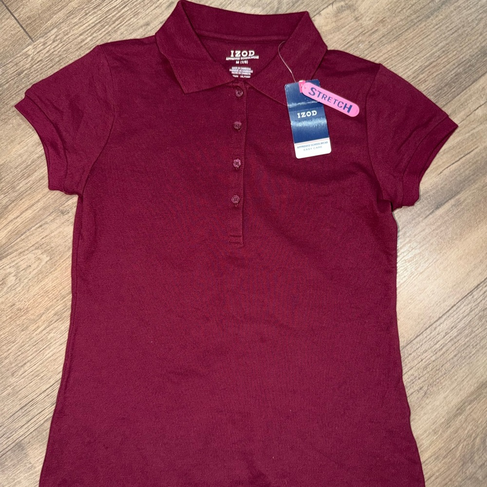 IZOD Women's Maroon Button Down Shirt